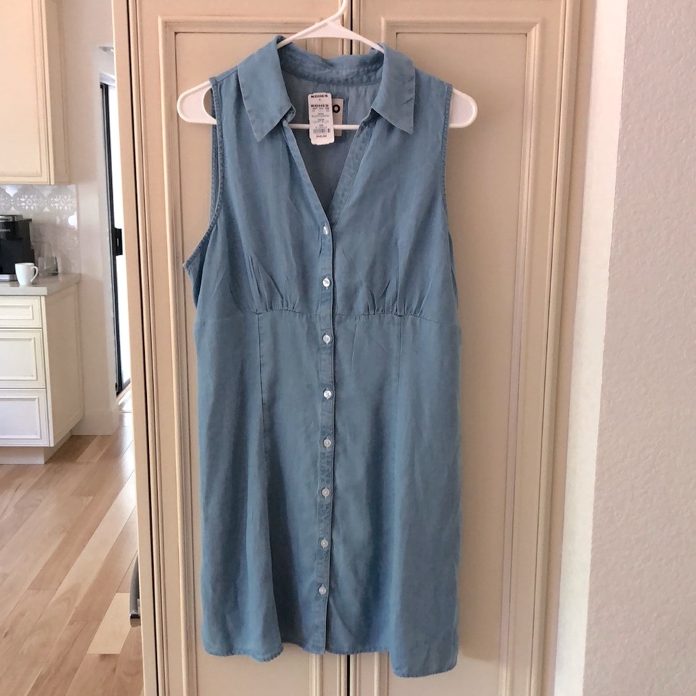 SO Chambray Sleeveless Shirt Midi Dress Size XL